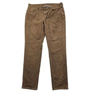 Brooks Brothers Corduroy Pants Mens 38x32 Brown Cotton Stretch Slim Fit Logo